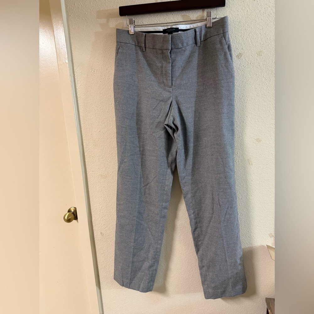 Ann Taylor Women Gray Curvy Fit Dress Pants High Rise Lined Size 6 Straight Leg